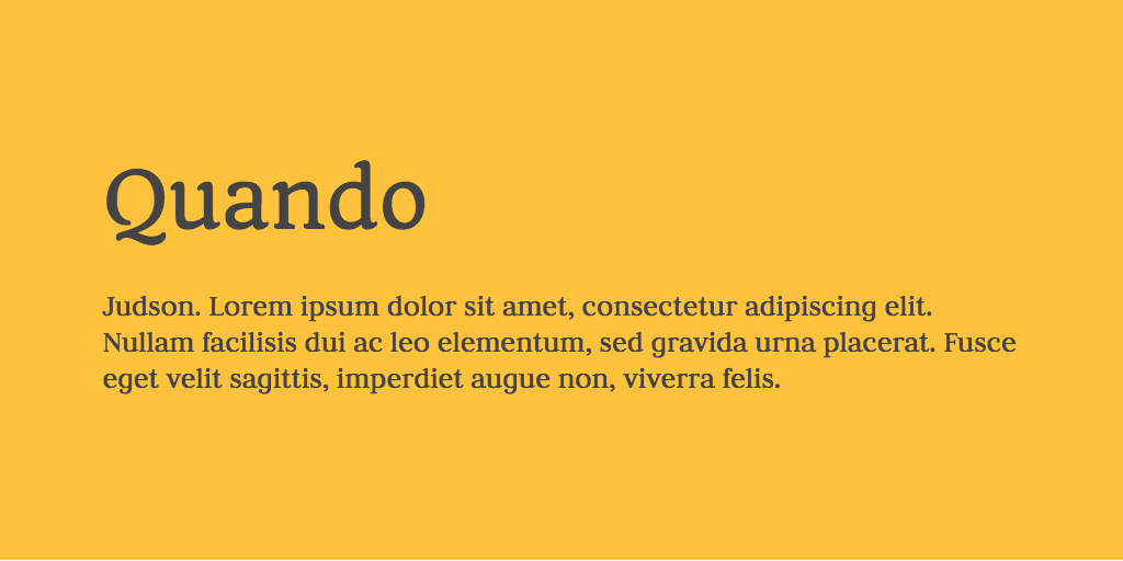 Quando & Judson font combination