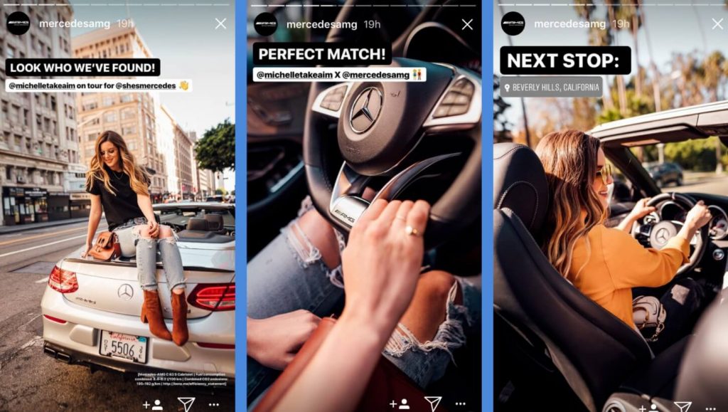 mercedes instagram story example