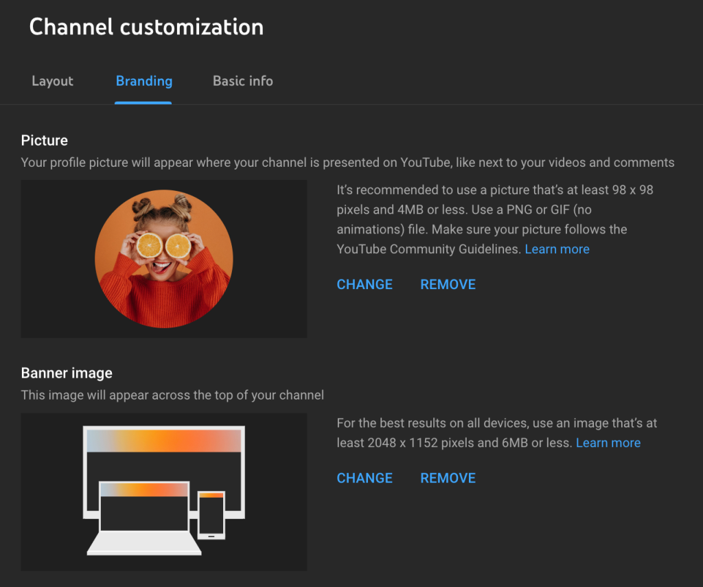 youtube channel customization branding