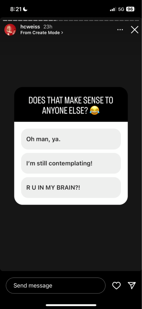 instagram story question example