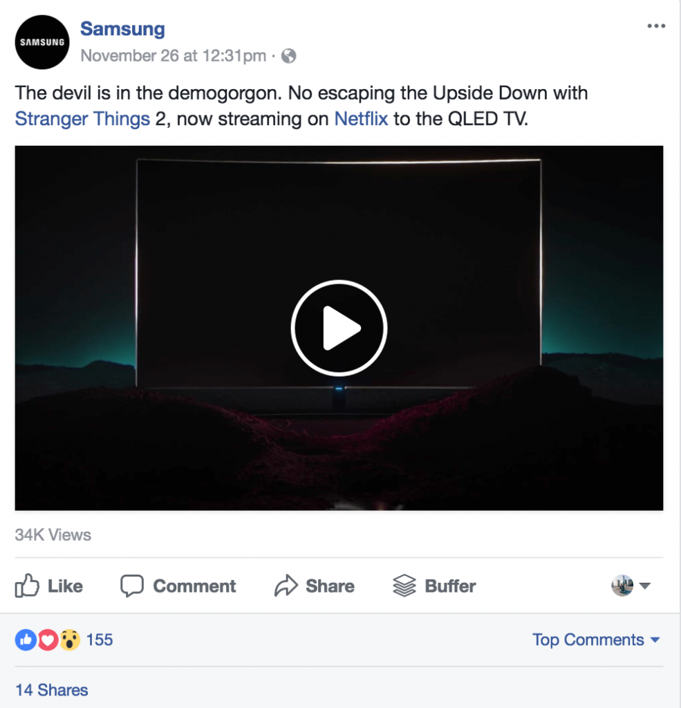 samsung video ad social media engagement