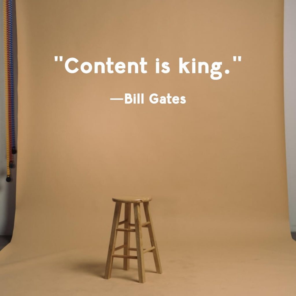 content is king bill gates quote