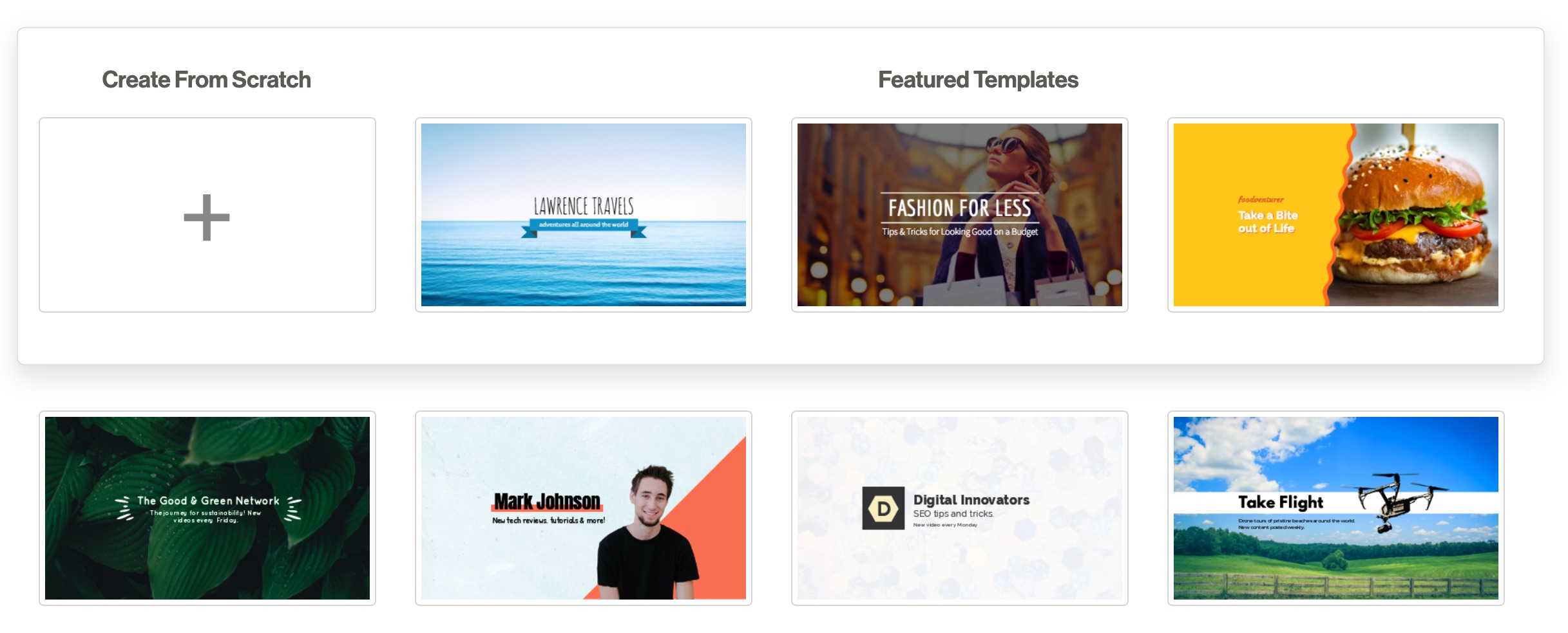 YouTube channel art templates