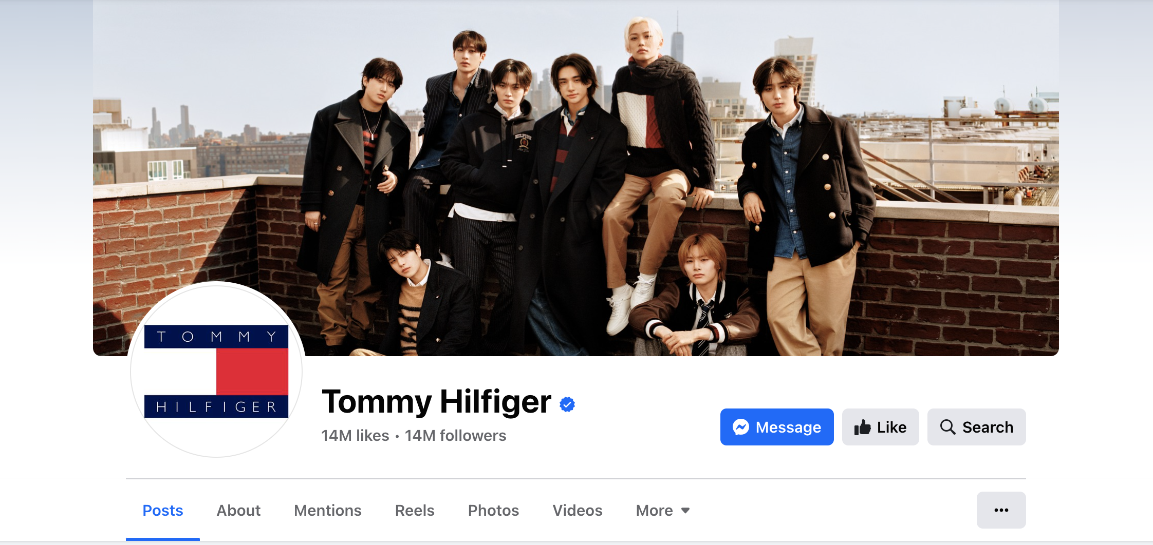 Brand style guide example from Tommy Hilfiger's Facebook page