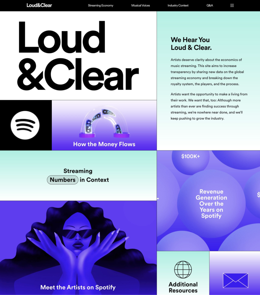 spotify landing page example