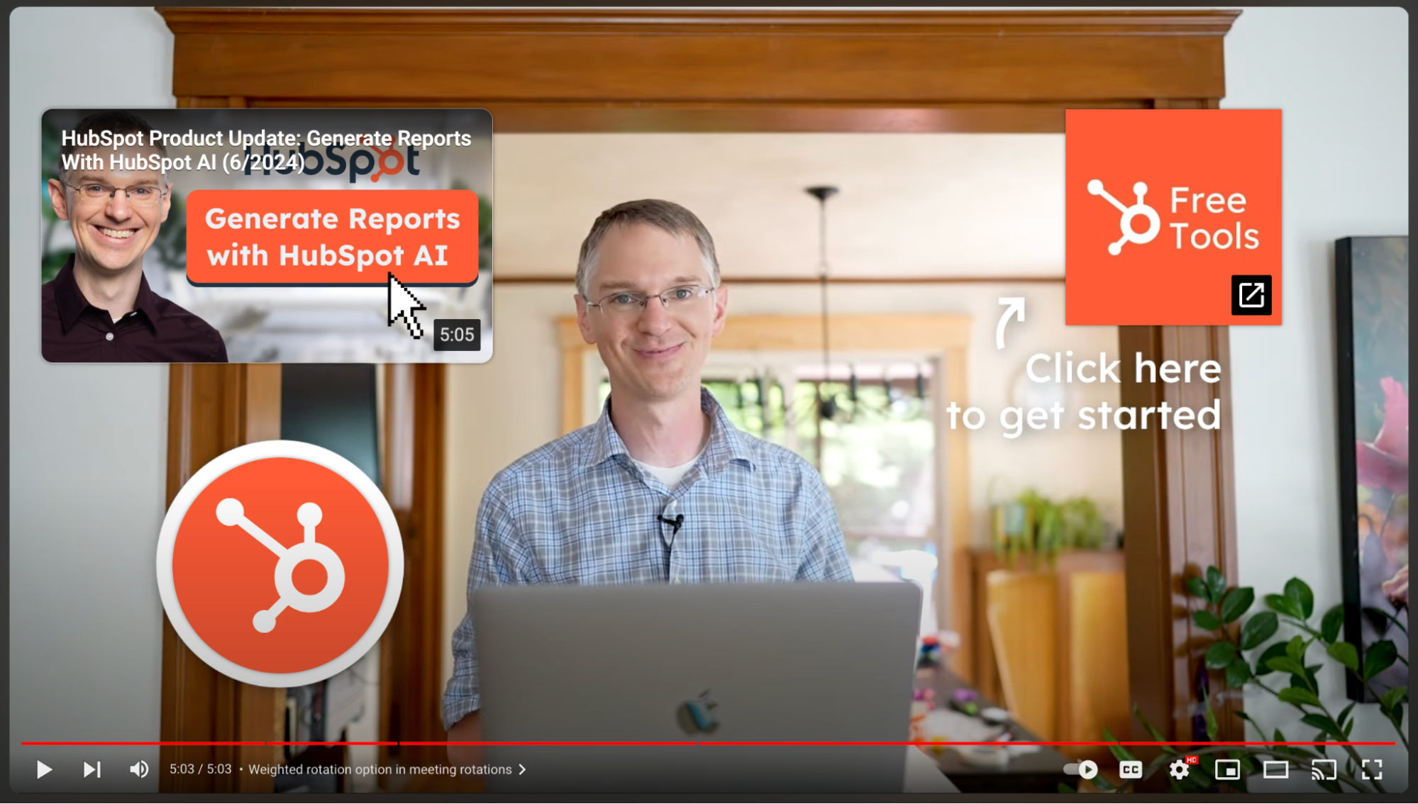 HubSpot YouTube video end screen. 